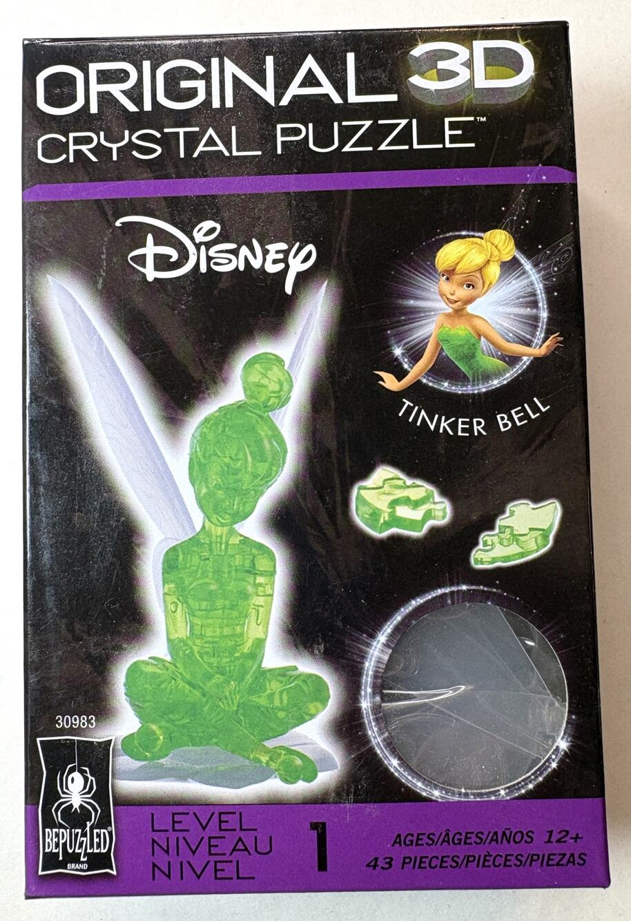 BePuzzled Original 3D Crystal Puzzle: Disney Tinker Bell (43 Pieces, Level 1) vn